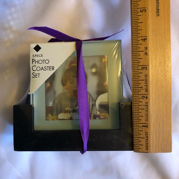 5 Piece Photo Coaster Set with Holder - Picture 8 of 8